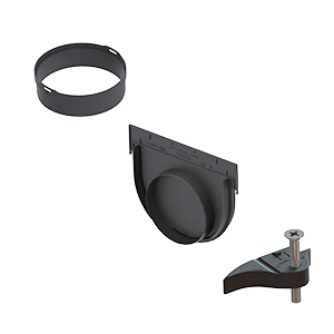 Заглушка пластиковая с раструбом под трубу Д=200 мм для лотков водоотводных BASE DN300 H300