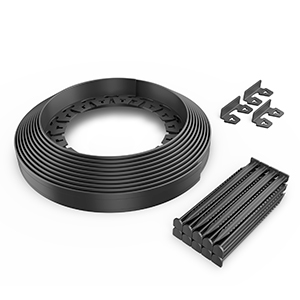 Bordură din plastic New Fix Light negru, lungimea 9 metri, în set cu ancore 18 buc și fixator 3 buc