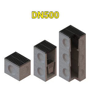 Дождеприемник фибробетонный MEGA DN500 с решеткой чугунной класс нагрузки E600, (верхняя часть)