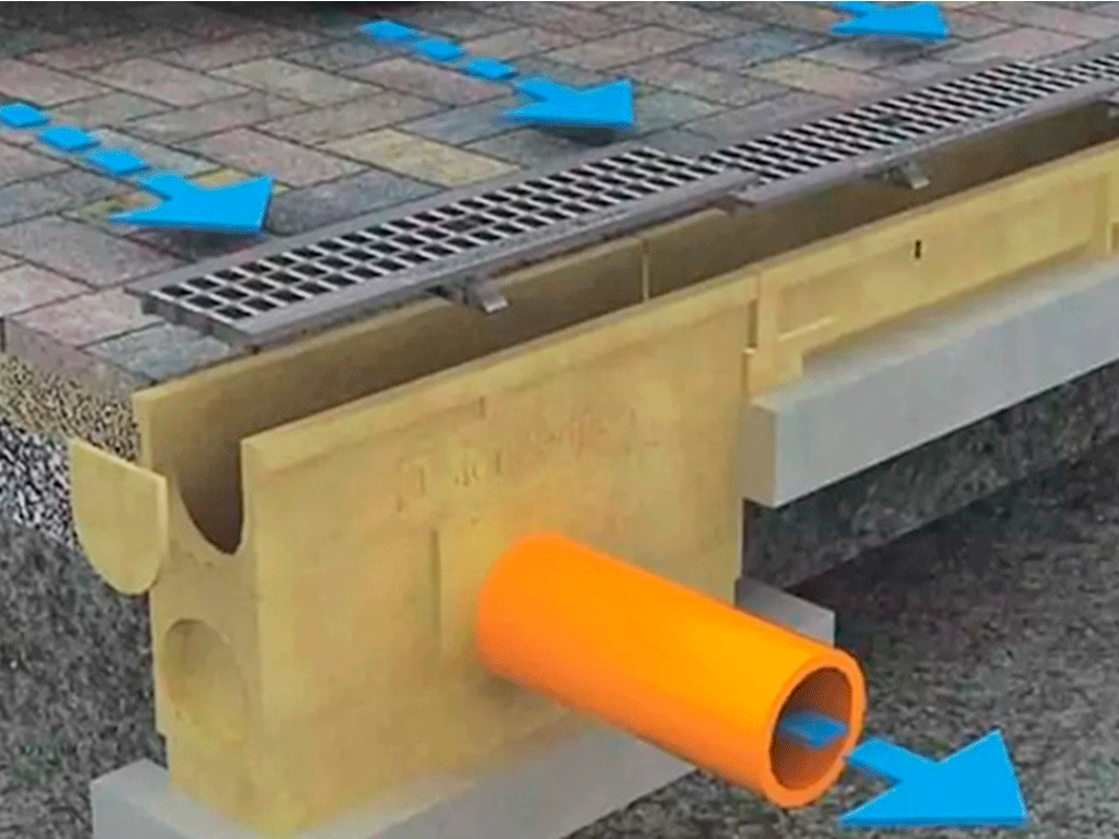 Пескоуловитель водоотводный фибробетонный серия PRO DN100 H500 с решеткой чугунной D400 (500x160x500)