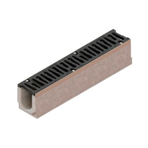 Лоток водоотводный MEGA DN110 (H130 - H230 мм) из фибробетона, с решетками чугунными E600