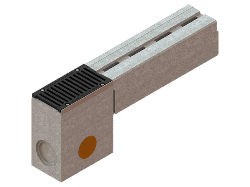 Пескоуловитель бетонный Mono DN150 H600 раструб 160 с решеткой чугунной с засовами Е600