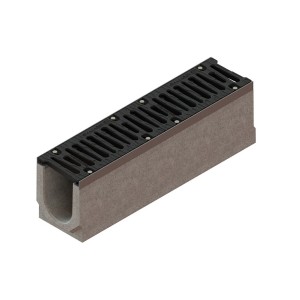 Лоток водоотводный MEGA DN160 (H185 - H310 мм) из фибробетона, с решетками чугунными E600