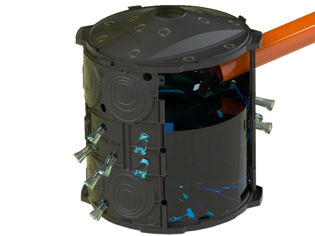 Дренажный, инфильтрационный колодец Dry Well D620 мм H710 мм пластиковый с крышкой и геоматериалом