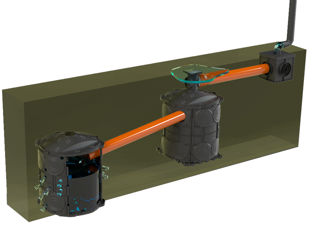 Дренажный, инфильтрационный колодец Dry Well D620 мм H710 мм пластиковый с крышкой и геоматериалом