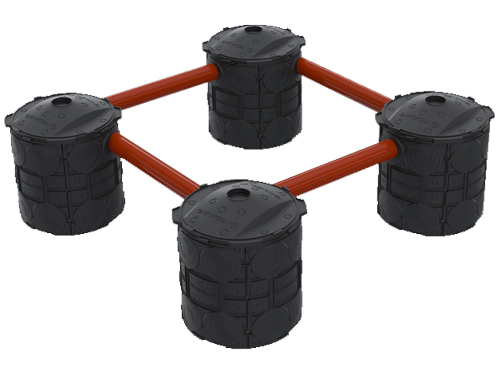 Дренажный, инфильтрационный колодец Dry Well D620 мм H710 мм пластиковый с крышкой и геоматериалом