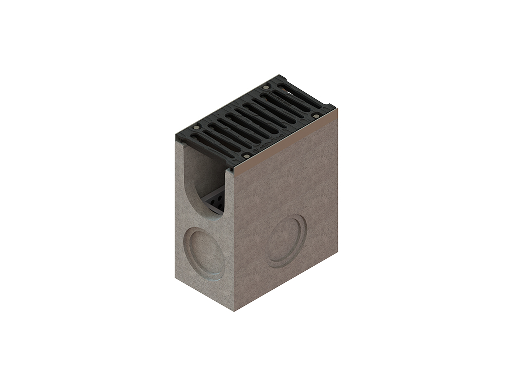 Cămin colector din fibrobeton MEGA DN200 H600-H1774, din 3 secții cu grătar fontă Е600 (500x285x600-1774)