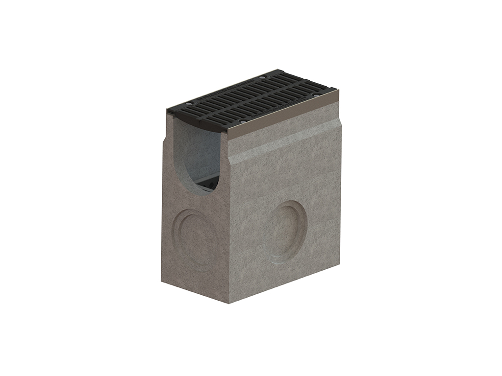 Camin colector carosabil din fibrobeton, seria PRO DN200 H600 cu gratar din fontă ductilă, clasa D400 (500x260x600mm)