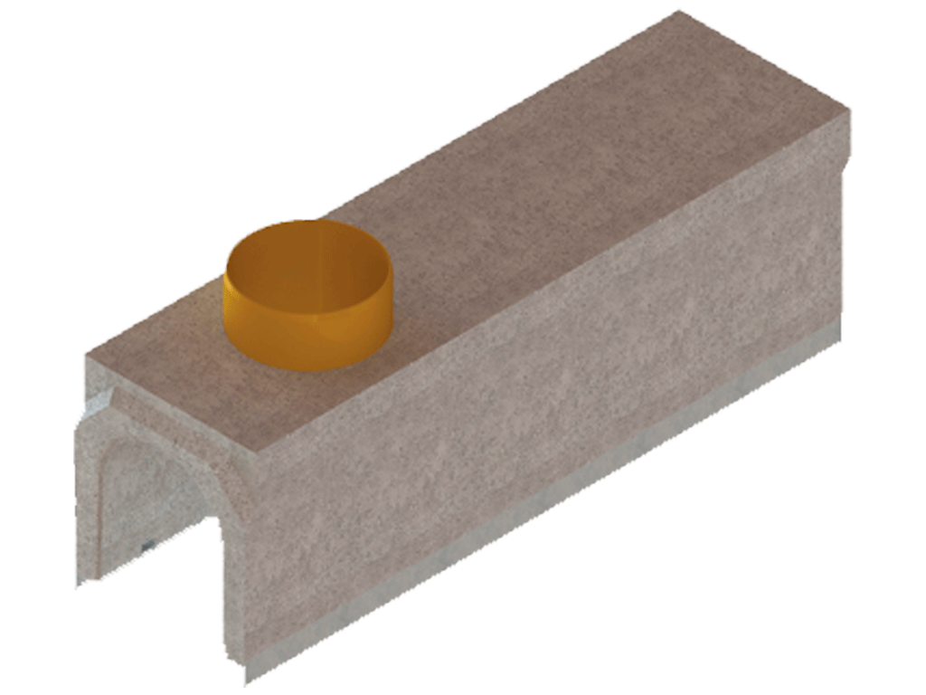 Лоток водоотводный фибробетонный серия PRO DN300 H310 с решеткой чугунной D400 (1000х360х310) с вертикальным выпуском Д250мм