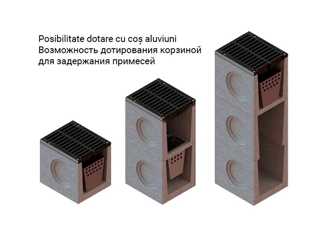 Дождеприемник фибробетонный MEGA DN300 с решеткой чугунной класс нагрузки E600