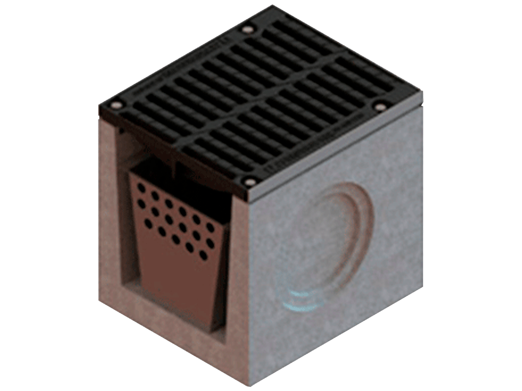 Дождеприемник фибробетонный MEGA DN500 с корзиной и решеткой чугунной класс нагрузки E600