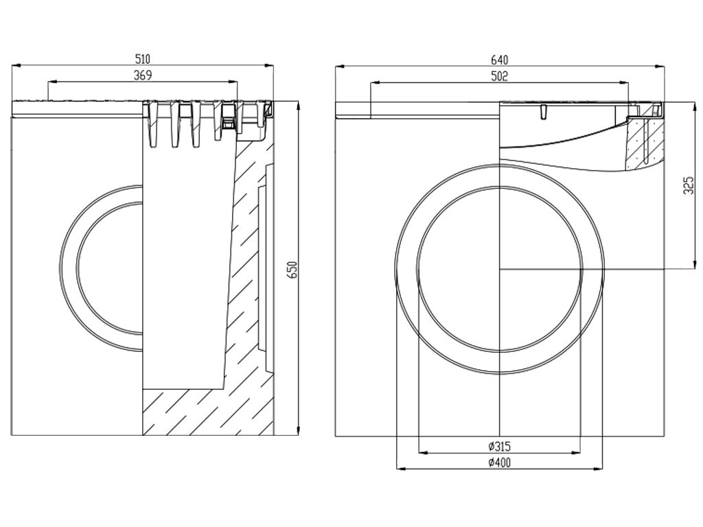 Дождеприемник фибробетонный MEGA DN500 с решеткой чугунной класс нагрузки E600
