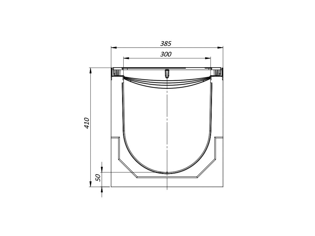 Rigolă din beton cu polimeri Mega DN300 H410 cu grătare fontă clasa de sarcini E600