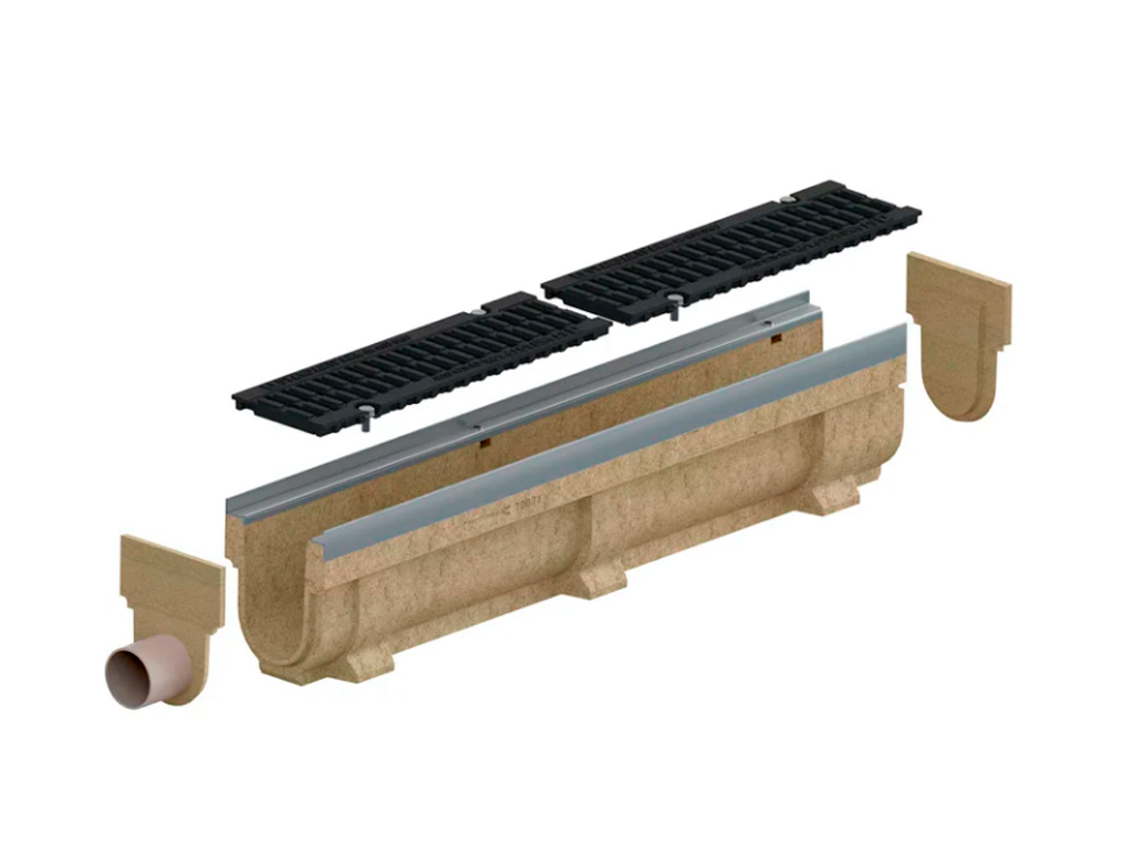 Rigolă din beton cu polimeri Mega DN300 H410 cu grătare fontă clasa de sarcini F900