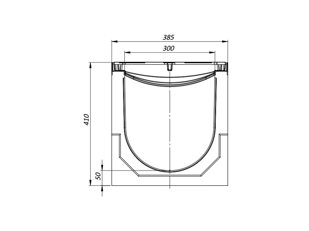 Rigolă din beton cu polimeri Mega DN300 H410 cu grătare fontă clasa de sarcini F900