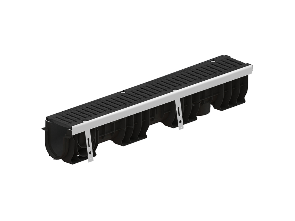 Лоток водоотводный POLYMAX DRIVE DN100 H171 с решеткой чугунной D400 (1000х160х171)