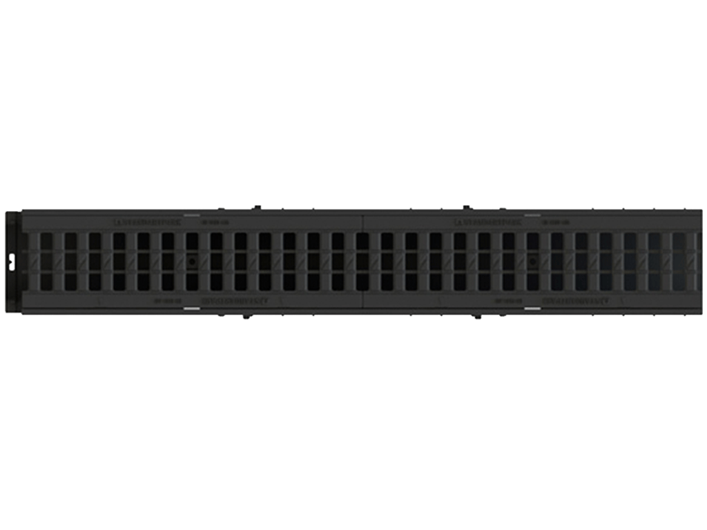 Rigolă Base DN100 H75 cu grătare din poliamidă cu fibră de sticlă (PA-GF) în grilă, clasa de sarcini A15 (1000x156x75)