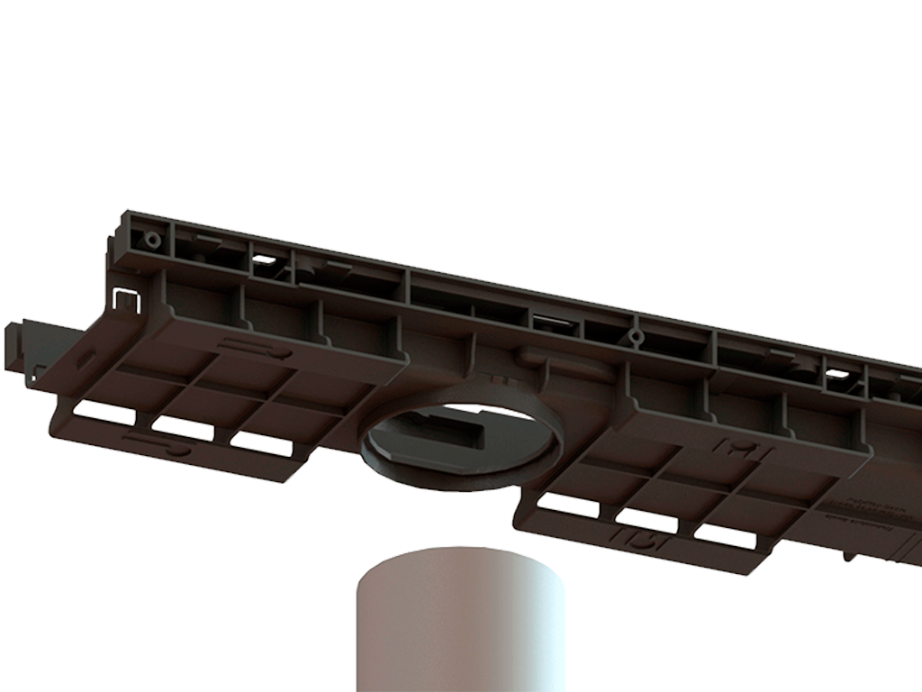 Лоток водоотводный Base DN100 H75 с решеткой полиамидной усиленной стекловолокном (PA-GF) класс B125 (1000x156x75)