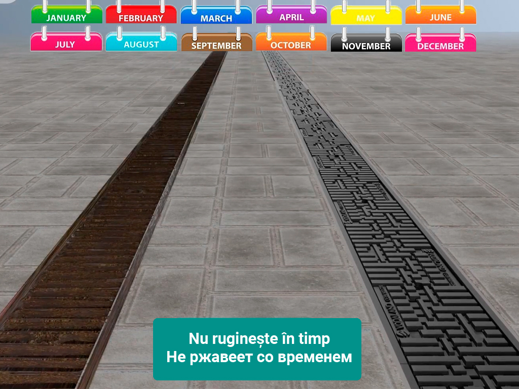 Лоток водоотводный Base DN100 H95 с решеткой полиамидной усиленной стекловолокном (PA-GF), класс A15 (1000x156x95)