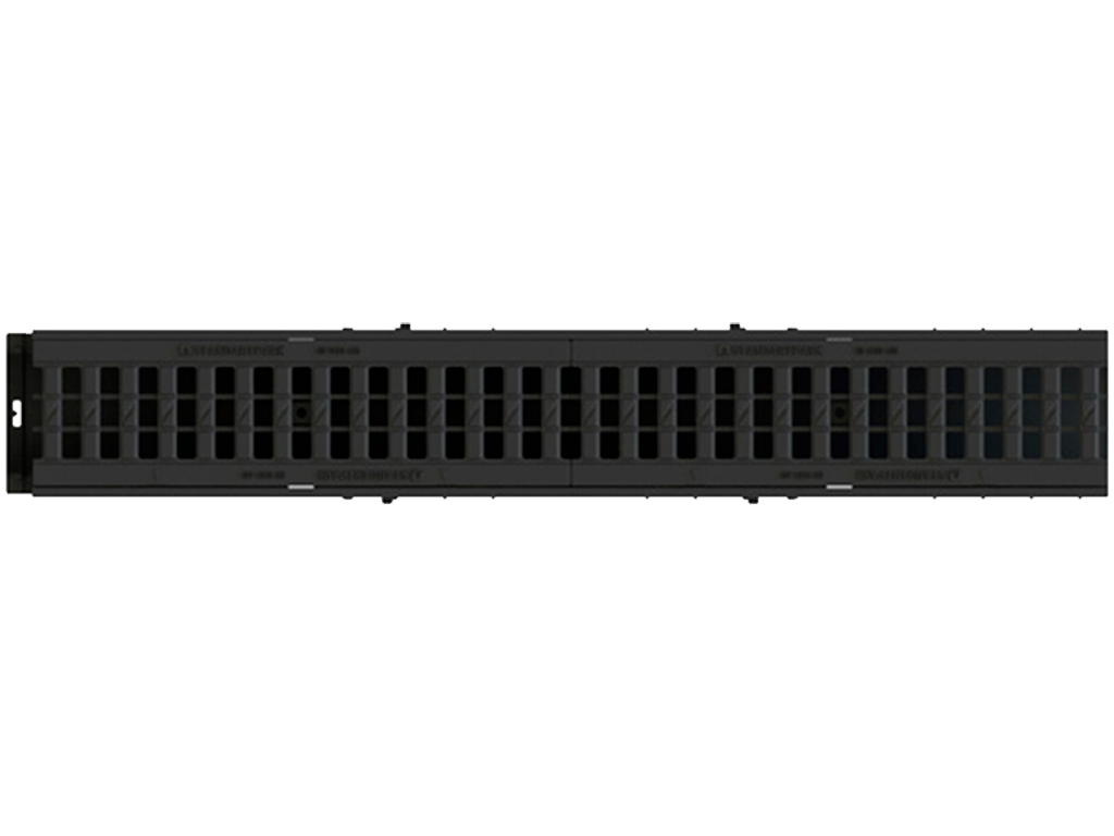 Rigolă Base DN100 H95 cu grătare din poliamidă cu fibră de sticlă (PA-GF) în grilă, clasa de sarcini B125 (1000x156x95)
