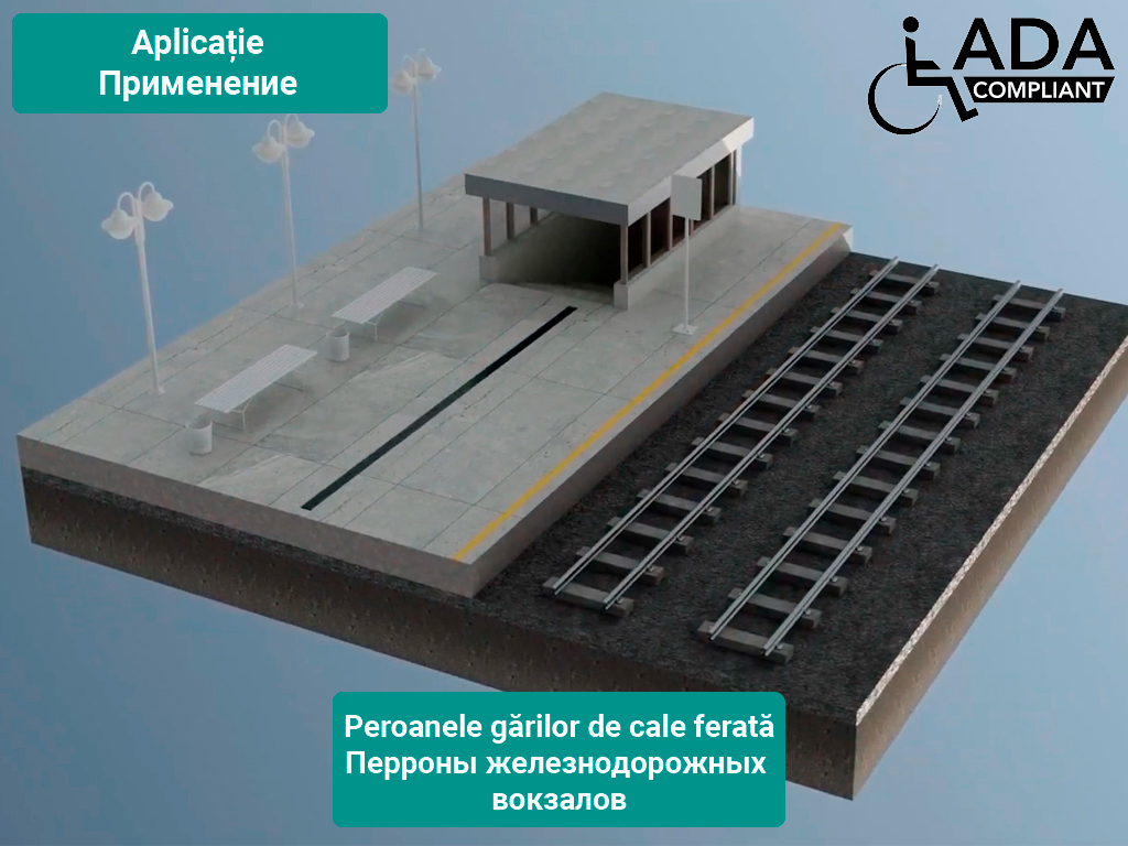 Rigola din polipropilenă Base DN100 H115 cu gratare din poliamida cu fibra de sticla (PA-GF) în grila, standard ADA, clasa de sarcini B125 (1000x156x115)