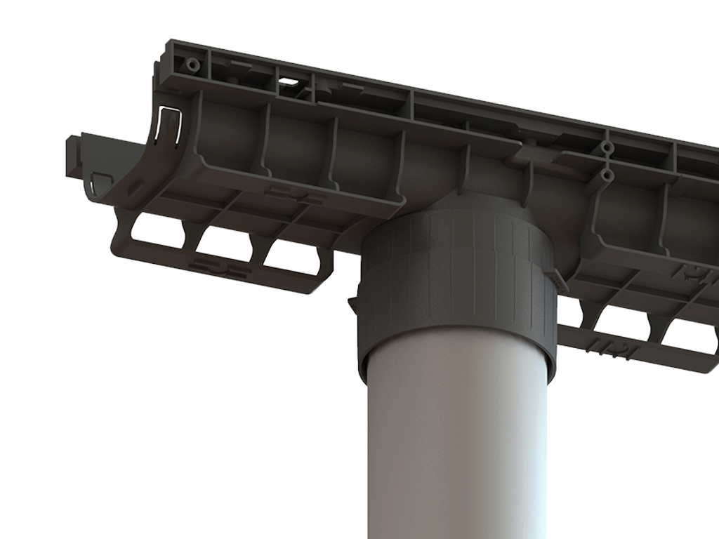 Лоток водоотводный Base DN100 H95 с решеткой полиамидной усиленной стекловолокном (PA-GF) класс B125 (1000x156x95)