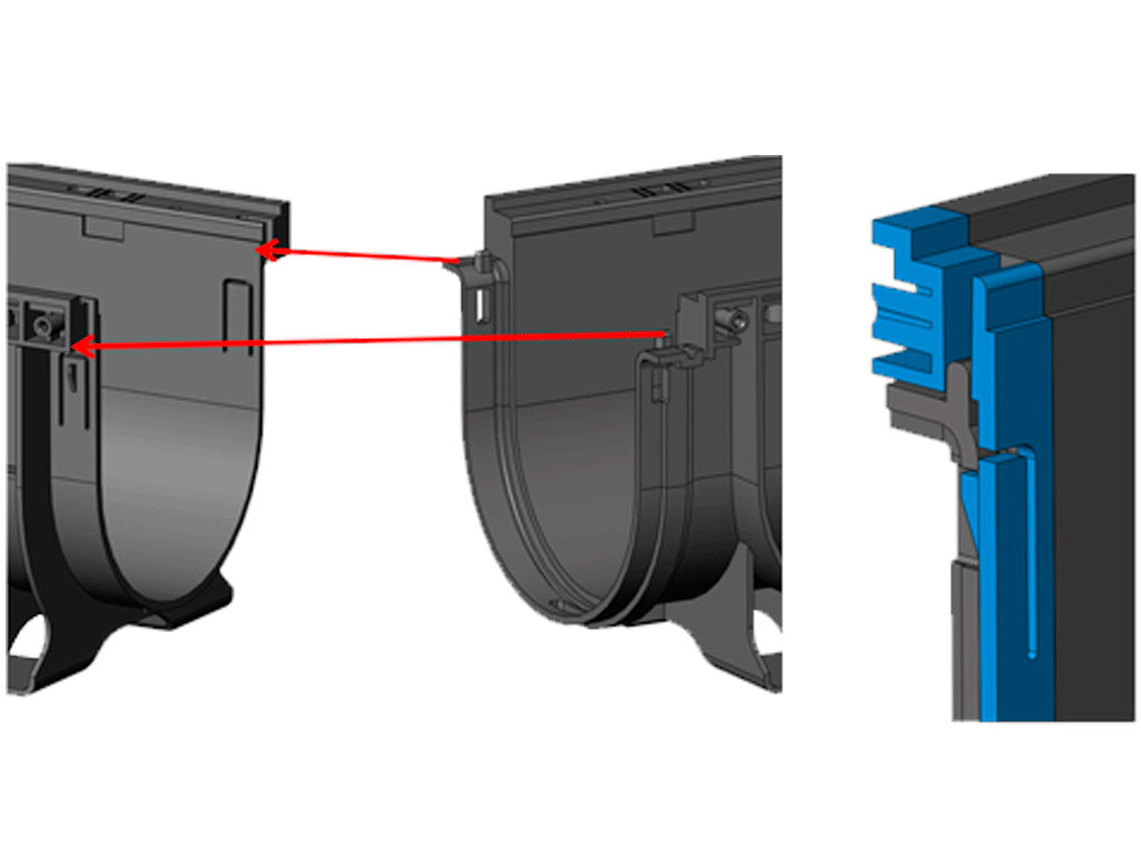 Rigolă Base DN100 H135 cu grătare din poliamidă cu fibră de sticlă (PA-GF) în grilă, clasa de sarcini A15 (1000x156x135)