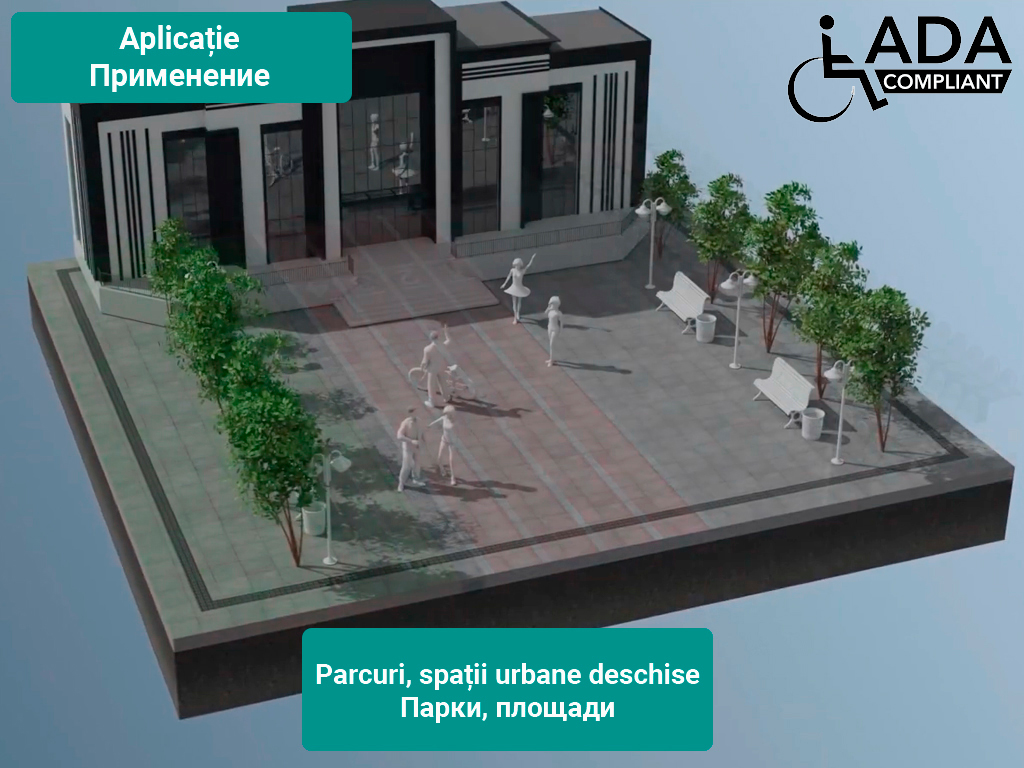 Rigola din polipropilenă Base DN100 H215 cu gratare din poliamida cu fibra de sticla (PA-GF) în grila, standard ADA, clasa de sarcini B125 (1000x156x215)