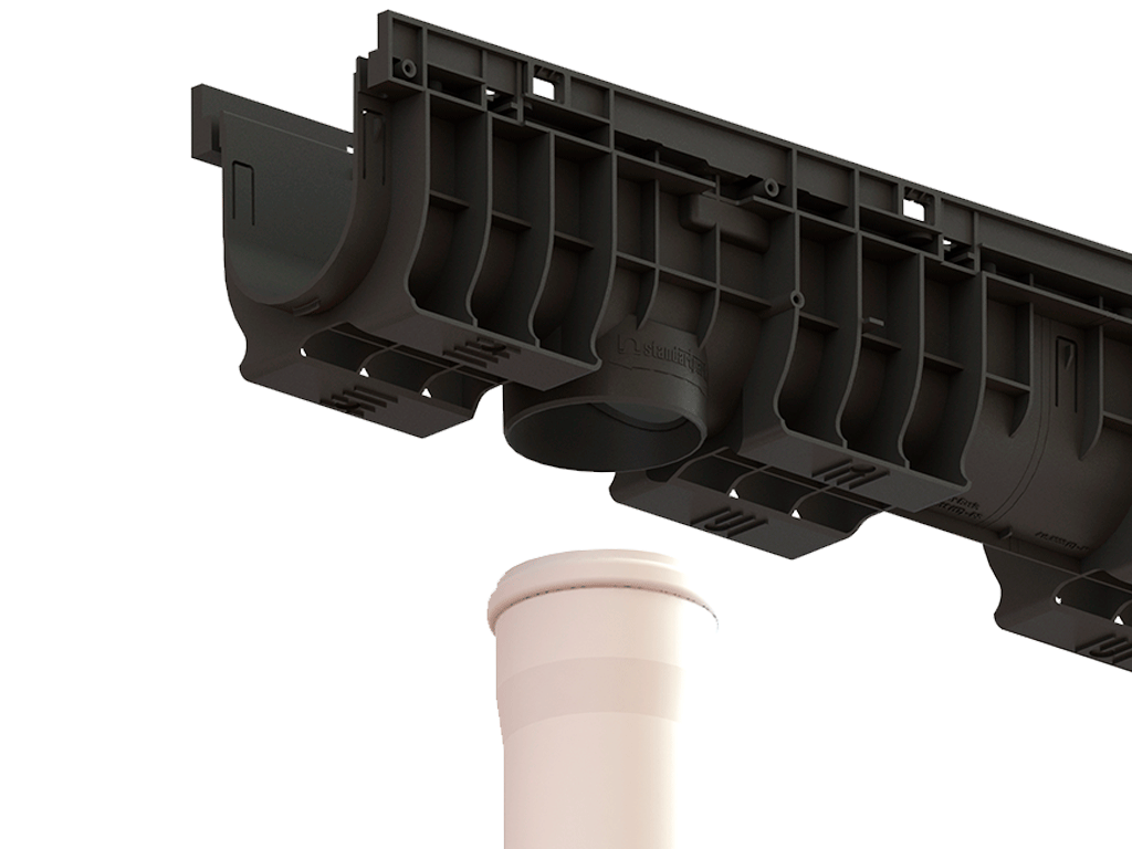 Rigolă Base DN100 H135 cu grătare din poliamidă cu fibră de sticlă (PA-GF) în grilă, clasa de sarcini B125 (1000x156x135)