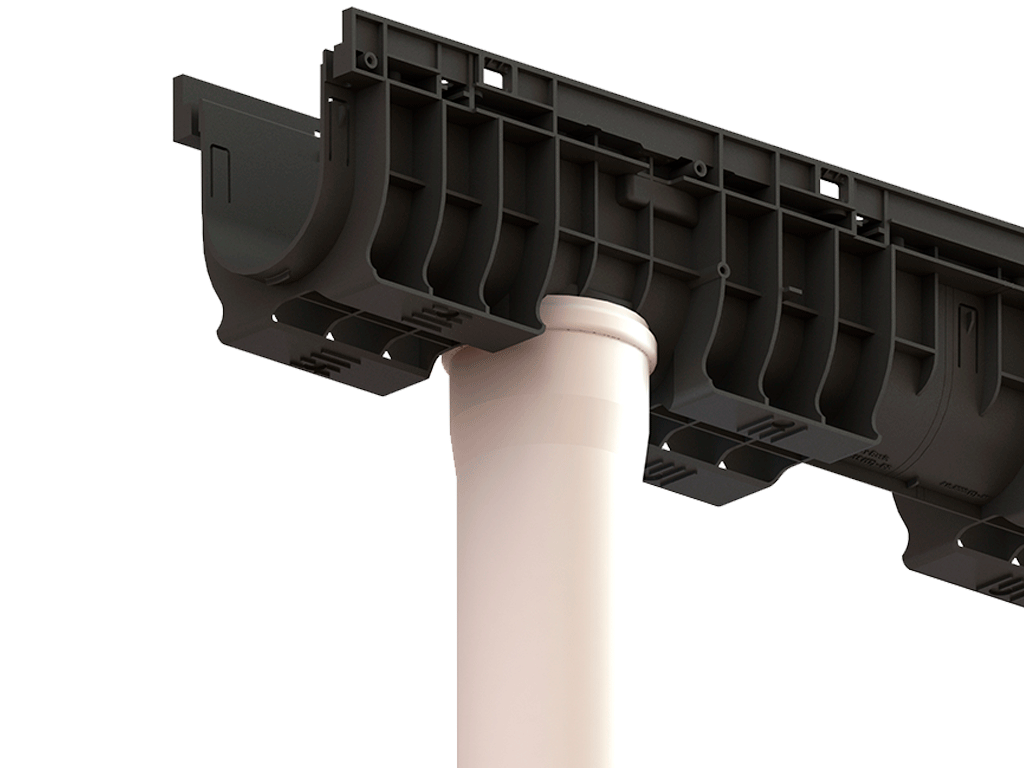 Rigolă Base DN100 H135 cu grătare din poliamidă cu fibră de sticlă (PA-GF) în grilă, clasa de sarcini B125 (1000x156x135)