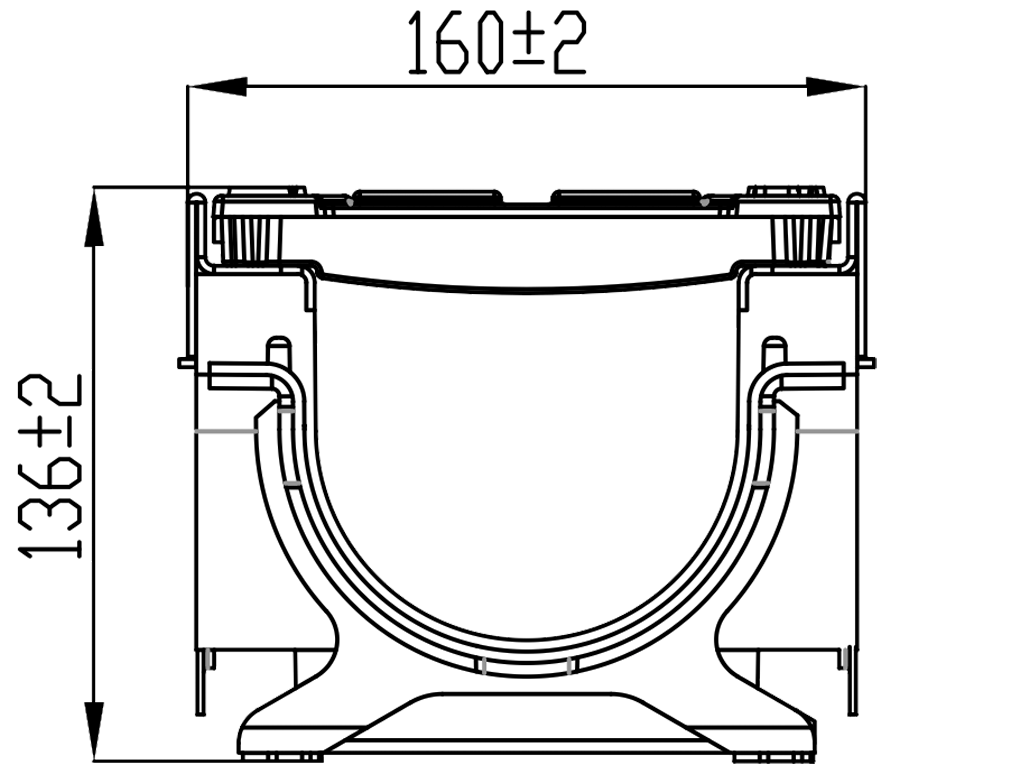 Лоток водоотводный POLYMAX DRIVE DN100 H136 с решеткой чугунной D400 (1000х160х136)