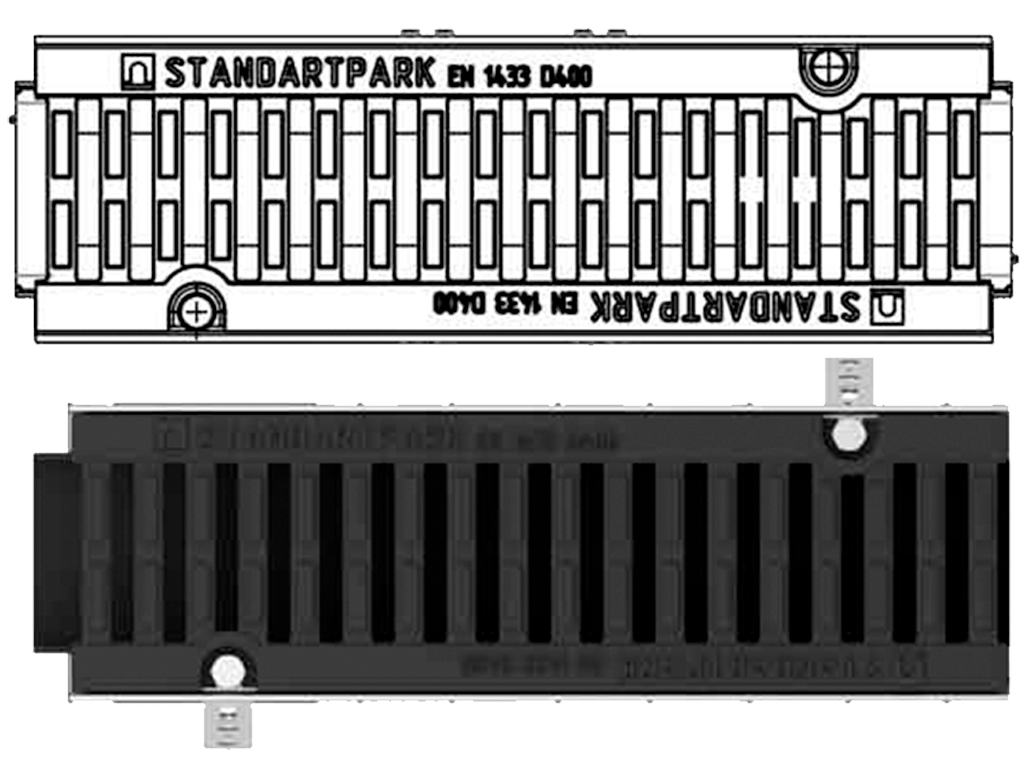 Пескоуловитель POLYMAX DRIVE DN100 H415 с решеткой чугунной D400 (500x160x415)