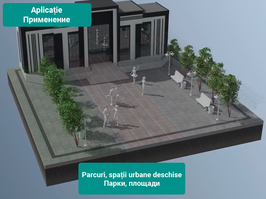 Rigolă Base DN100 H165 cu grătare din poliamidă cu fibră de sticlă (PA-GF) în grilă, clasa de sarcini B125 (1000x156x165)