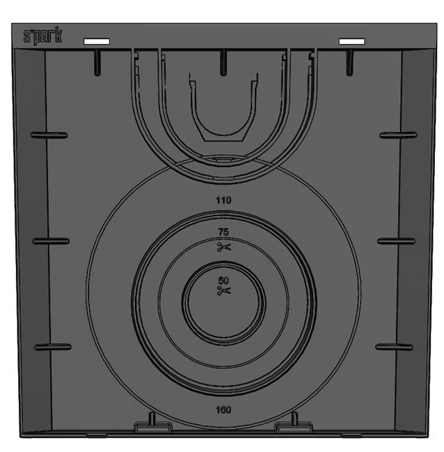 Дождеприемник Spark пластиковый квадратный с корзиной и решеткой (250x250x245)