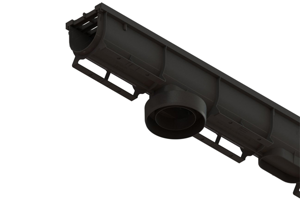 Лоток водоотводный Easy1 DN70 H90, с решеткой щелевой пластиковой (1000x90x90мм) класс нагрузки А15