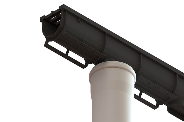 Лоток водоотводный Easy1 DN70 H90, с решеткой щелевой пластиковой (1000x90x90мм) класс нагрузки А15