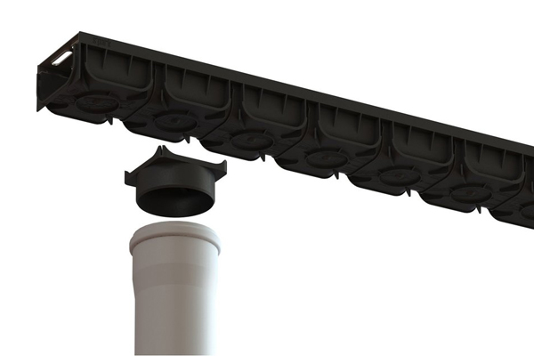 Rigola din plastic Easy2 DN100 H70, cu grătar în fante din oțel zincat (1000x125x70mm) clasa de sarcini A15