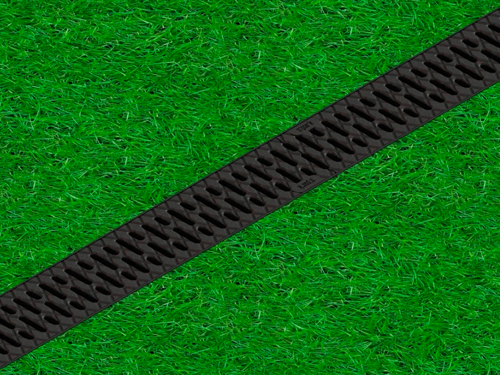 Rigola din plastic Easy2 DN100 H70, cu grătar în fante din fontă (1000x125x70mm) clasa de sarcini B125