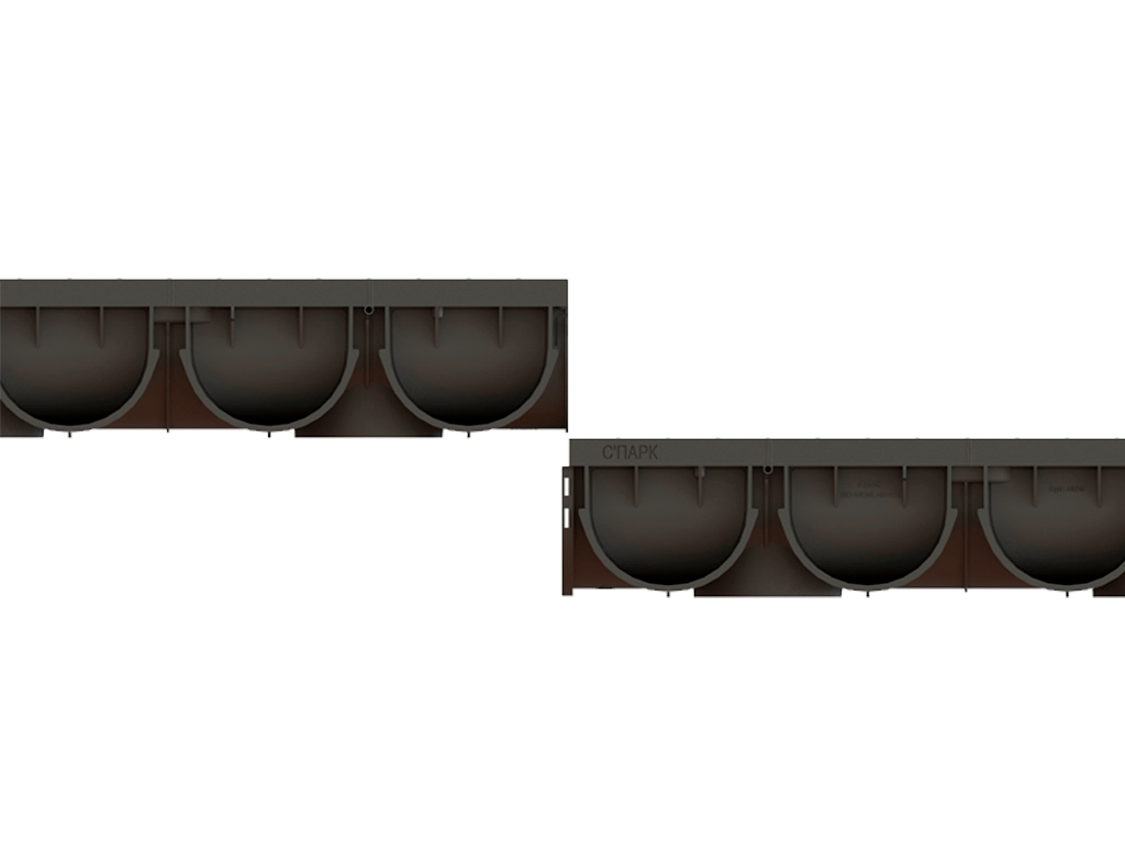 Rigola din plastic Easy3 DN100 H100, cu grătar în fante din fontă (1000x125x100mm) clasa de sarcini B125