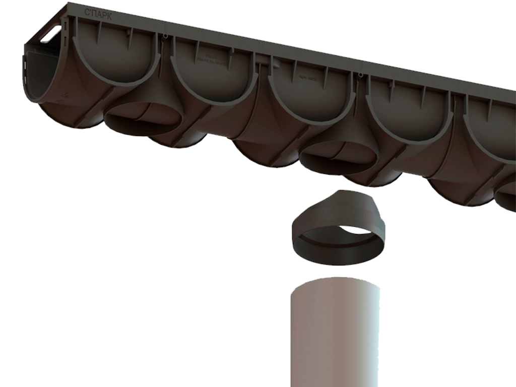 Rigola din plastic Easy3 DN100 H100, cu grătar în fante din fontă (1000x125x100mm) clasa de sarcini B125