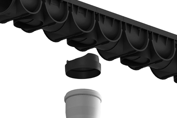 Rigola din plastic Easy3 DN100 H100, cu grătar în fante din plastic (1000x125x100mm) clasa de sarcini A15