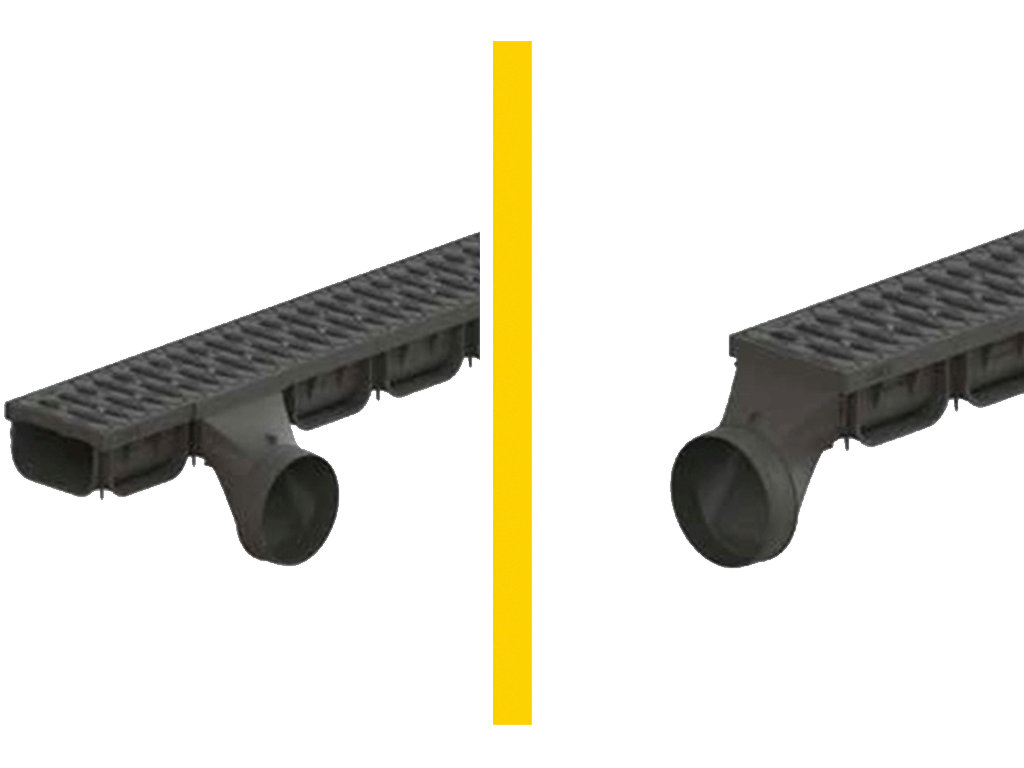 Rigola din plastic Easy-3 DN100 H100 (1000x130x100), cu grătar în fante din oțel inoxidabil (INOX) clasa de sarcini A15