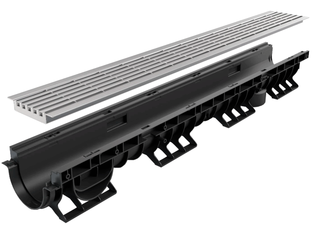 Gratar pluvial din otel zincat Base DN100, in grila, standard ADA, clasa de sarcini B125 (1000x135x21mm)