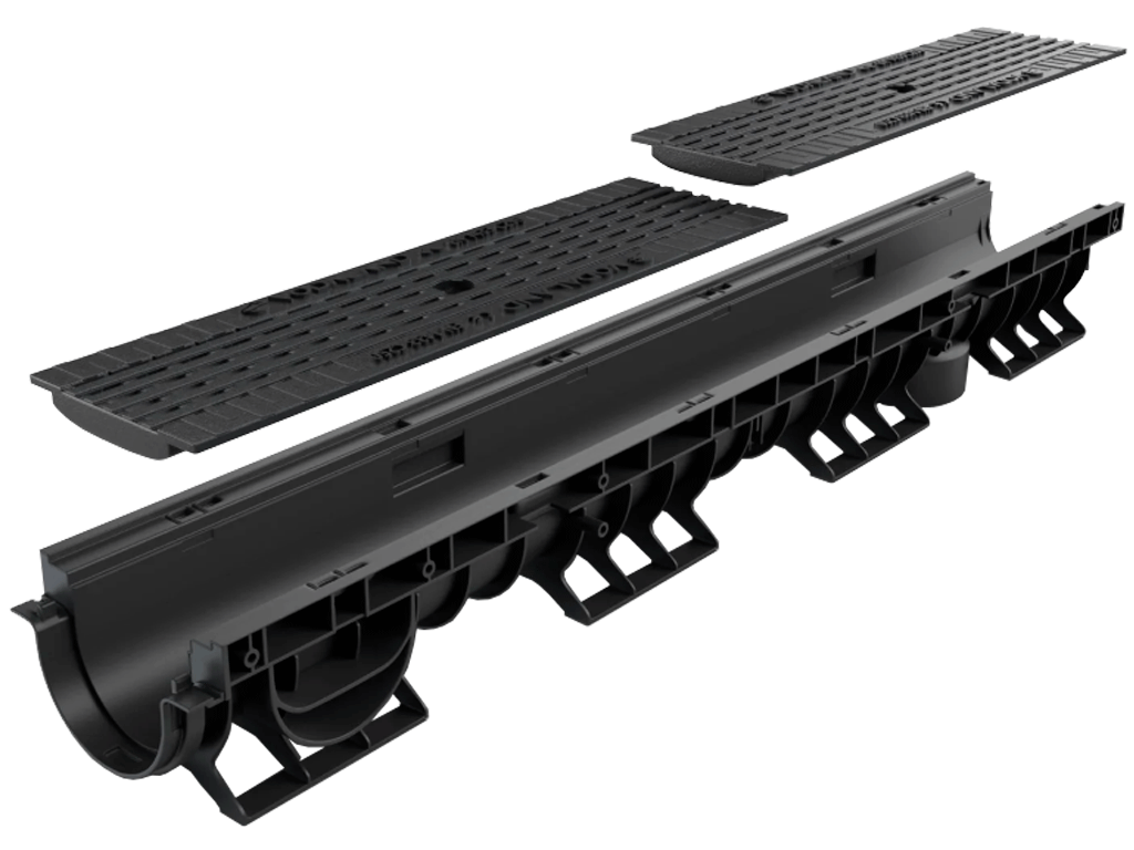 Gratar pluvial din fontă ductilă Base DN100, in grila, (500x136x15), clasa de sarcini C250
