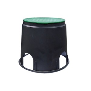 Короб ПП круглая для VALVE MINI TERRA D240 черная+зеленая крышка, D=310мм; H=240мм