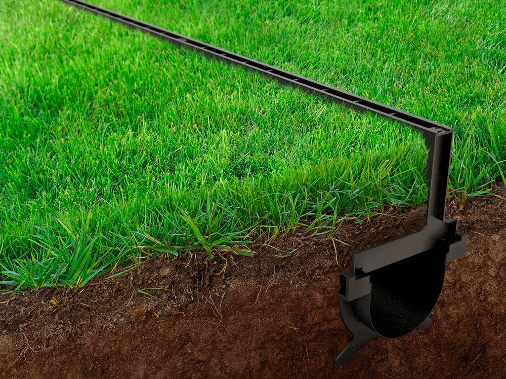 Gratar pluvial tip-L în fanta longitudinală din polipropilenă (PP), L=500mm, H=100mm, destinat pentru rigole DN100