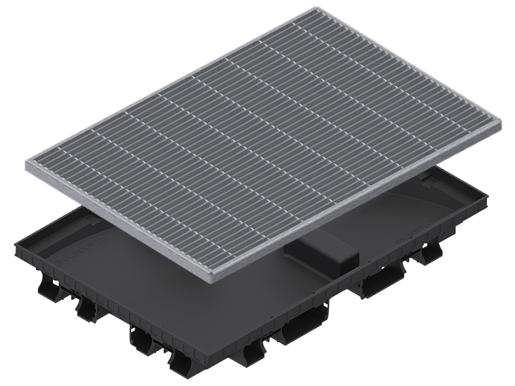 Gratar din oțel zincat (OZ) (597x397x18mm), ochiuri 56x10mm pentru cuva din PP Step