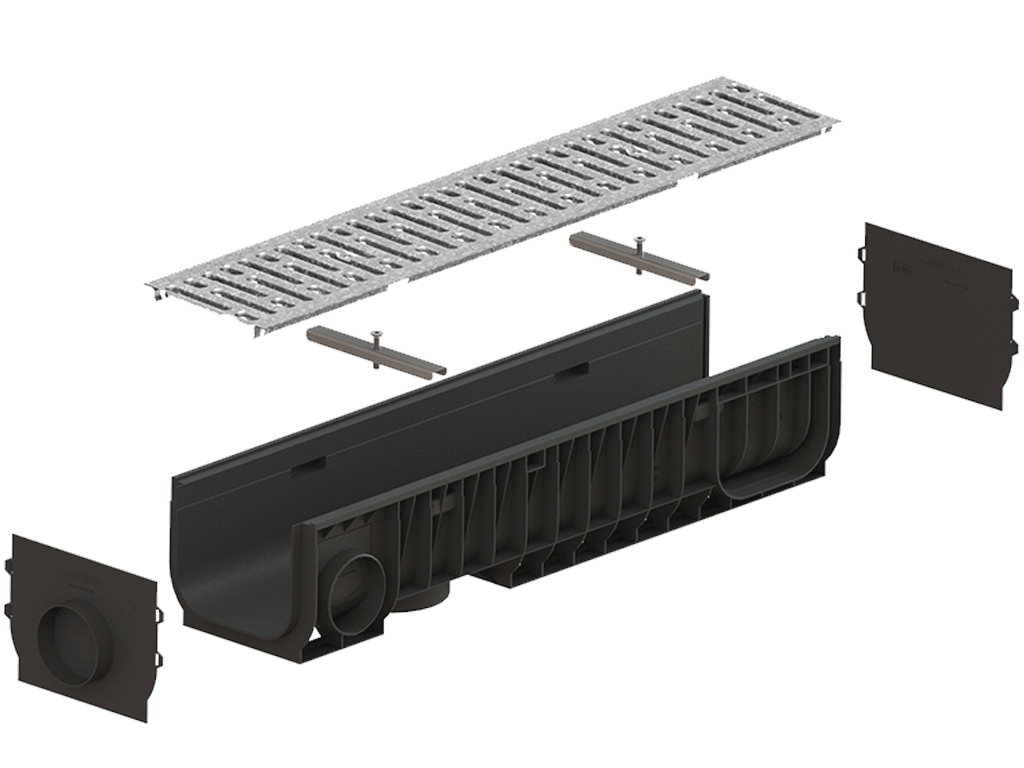 Gratar pluvial din otel inoxidabil Basic DN200 A15 (1000x238x23)