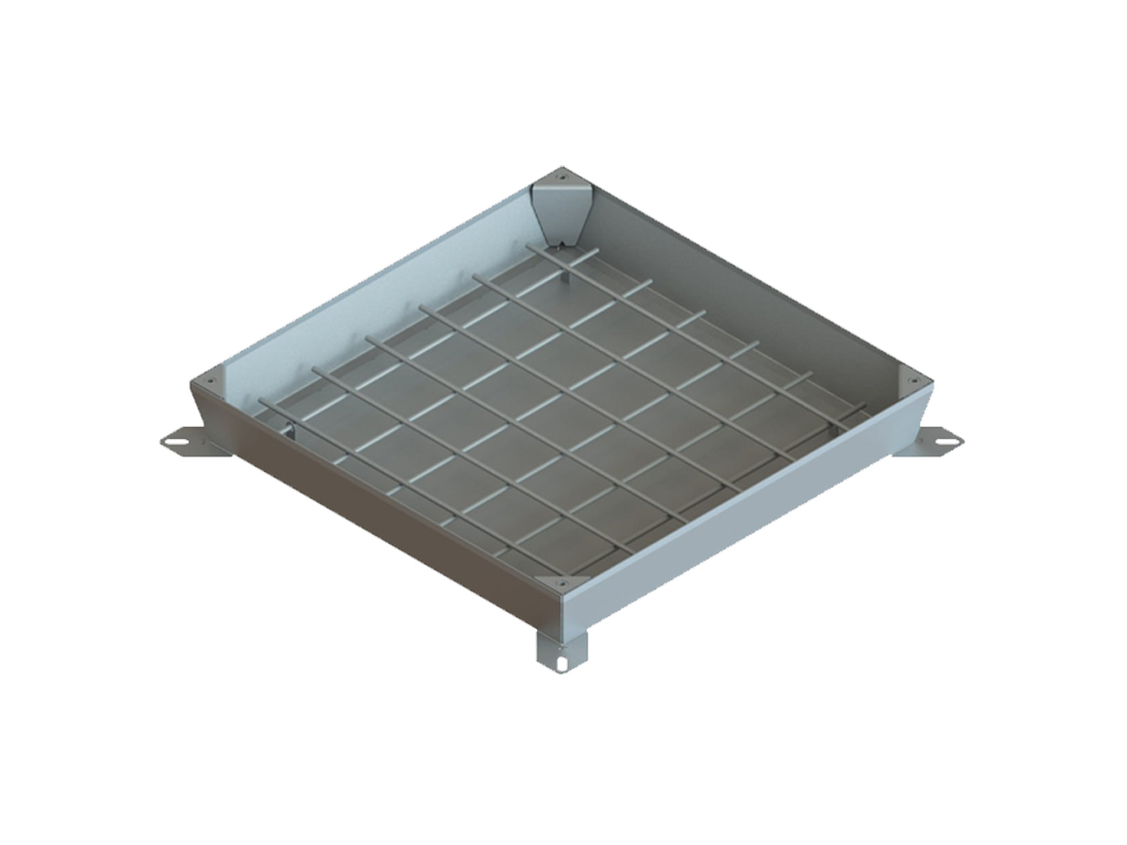 Capac din otel zincat URBAN COVER PRO UNIFILL patrat 690x690 PL.600x600 Hext.100 Hin.60 cu inchizator, clasa de sarcini B125