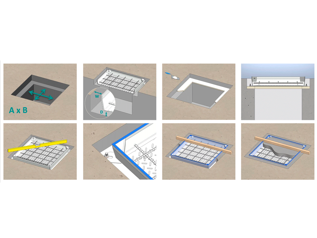 Capac din otel zincat URBAN COVER PRO UNIFILL patrat 680x680 PL.600x600 Hext.80 Hin.40 cu inchizator, clasa de sarcini B125